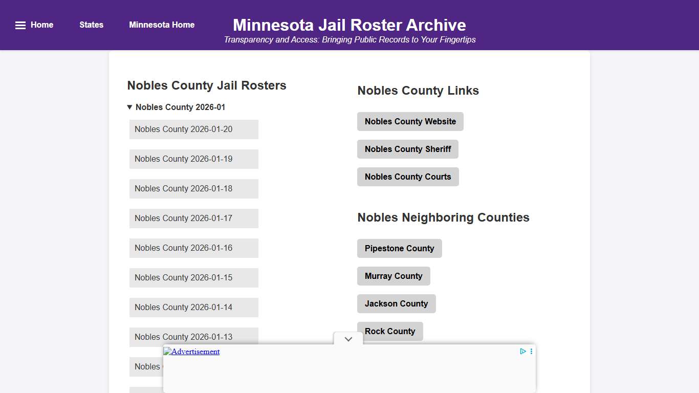 Nobles County - Minnesota Jail Rosters